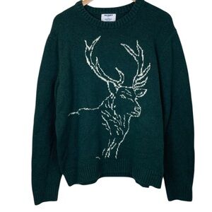 Old Navy Green Stag Deer Sweater, Size XL